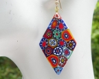 Millefiori Finest Mosaic Diamond Shaped Earrings